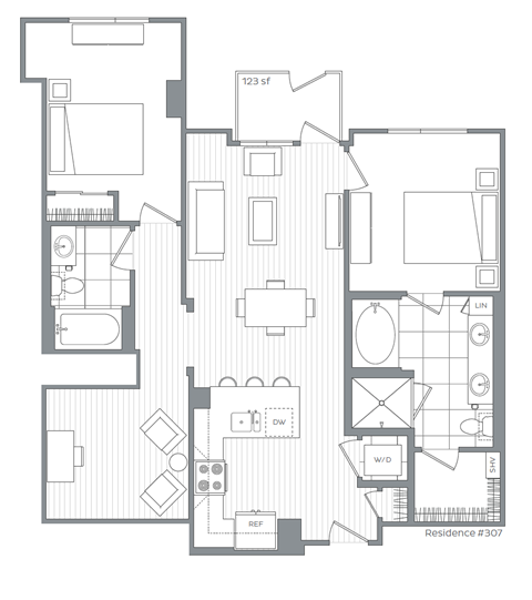Two bedroom Two bathroom E  at Kinley West LA, Los Angeles, 90045